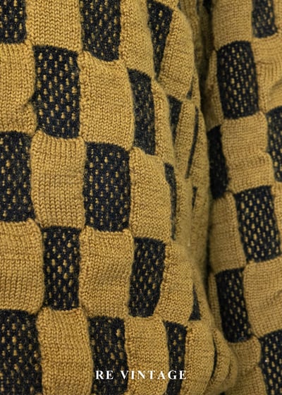 焦黃色Waffle格紋針織毛衣6