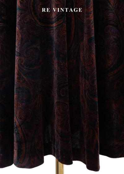 深紅光澤神秘變形蟲絨布長裙（25-26"）9