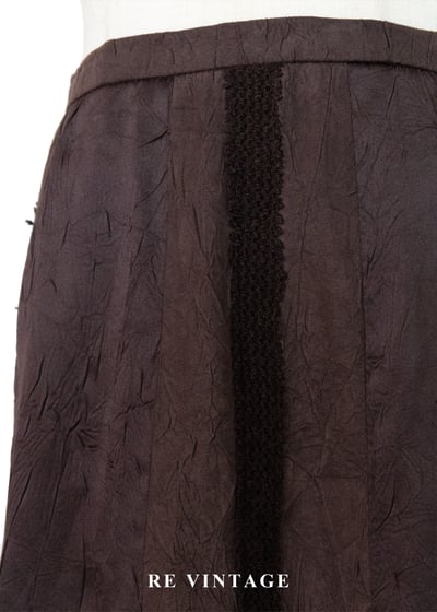 深巧克力色工藝拼貼皺摺美裙（25"）5