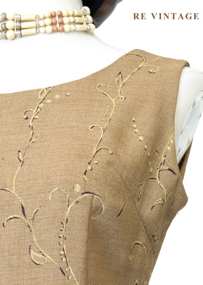 午後的一杯榛果拿鐵 - 藤蔓刺繡長洋裝5