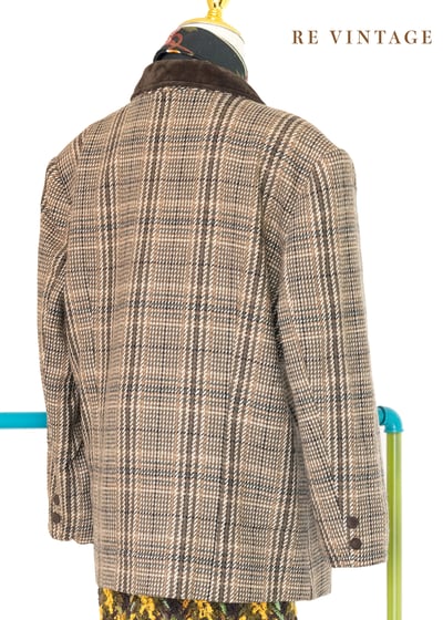 氣質單品 - 日本製 棕綠色的格紋西裝外套7