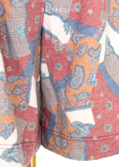 『歐洲寶物』霧感薄款毛料拼接印花短褲（22-28")8