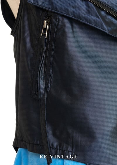 電光藍斜開拉鍊個性背心7