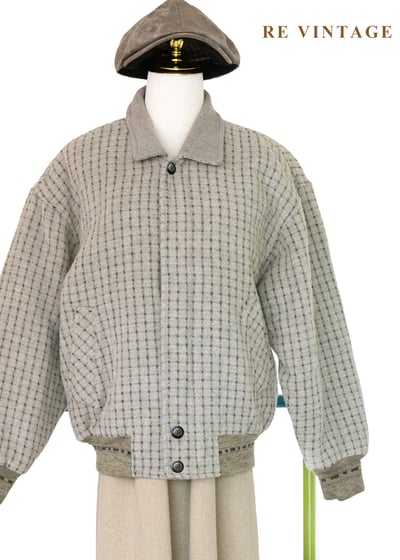 Brown Rice 微縮小方格毛呢夾克外套1