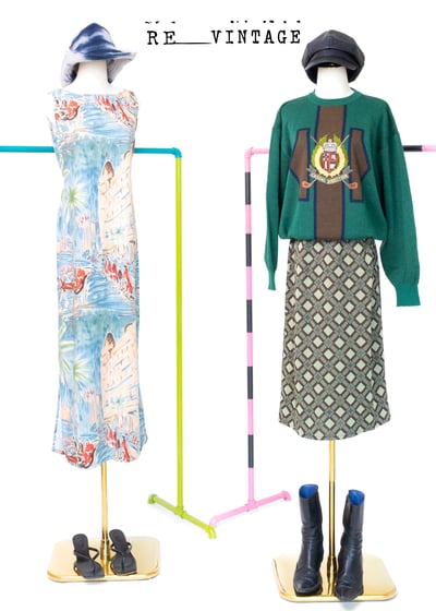 針織彈性復古磁磚紋的中長裙2