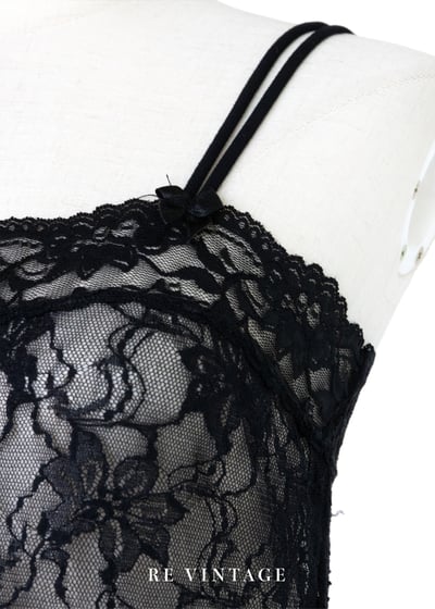 Black witch 黑玫瑰蕾絲透膚細肩帶洋裝5