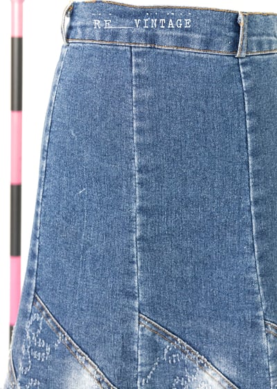 風吹來一朵小花牛仔中長裙（28"）4