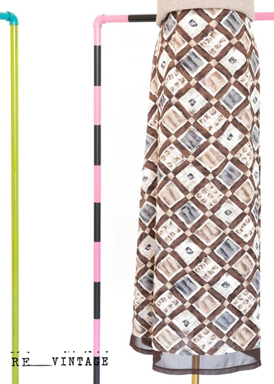 巧克力甜甜菱格高腰長裙1