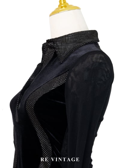 夜光弧線拼接電流黑系上衣8