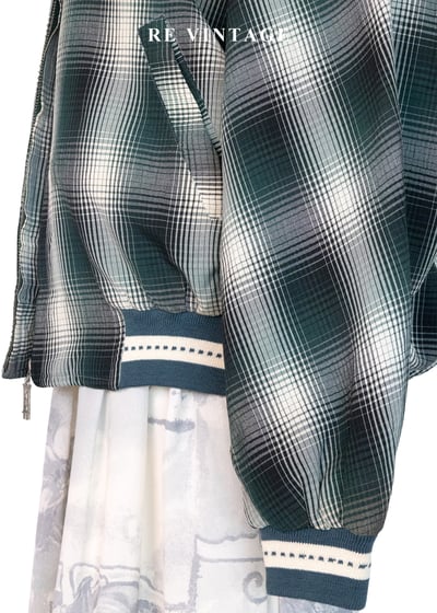 森林浴漸層格紋薄款夾克外套11