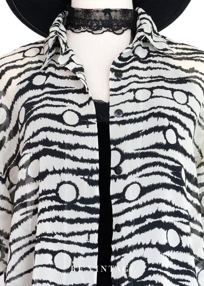 Monochrome 黑白脈動雪紡襯衫3