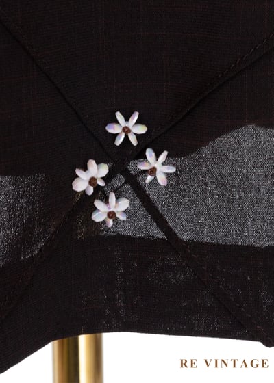 深褐色角落小白花綻放短裙（27"）6