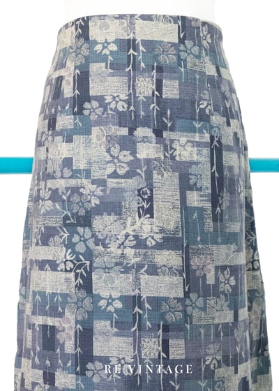 藍綠色格子與小花一起醒來得早晨長裙（27-30"）3