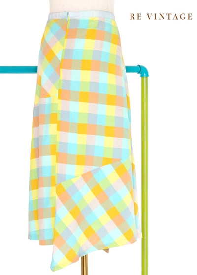 香港製 - 甜蜜方塊糖不規則下擺美裙（26"）7