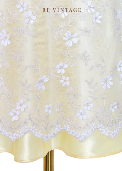 法式金光花語刺繡透膚洋裝12