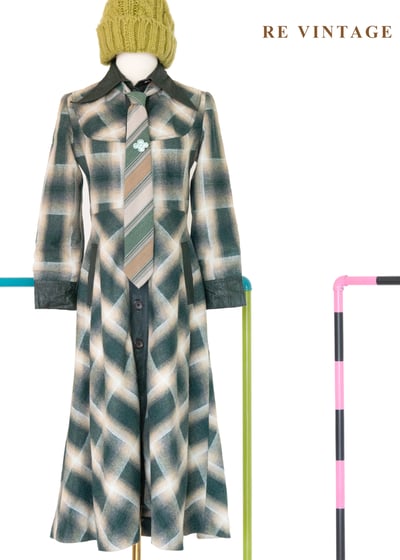 Echo in the Pines 霧裡森林格紋長洋裝1