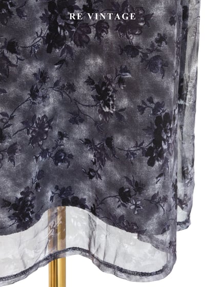 霧藍花朵網紗長裙（25-30"）9