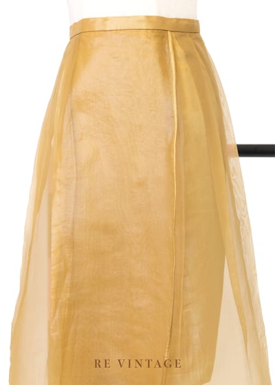 奶黃金莎色交疊網紗長裙（26"）3