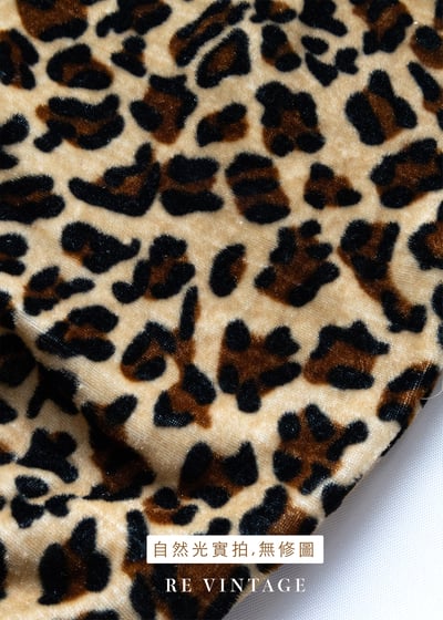 短毛絨布豹紋喇叭褲（27")10