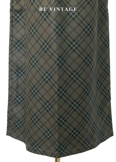 漫步劍橋橄欖綠斜格紋長裙（26"）4