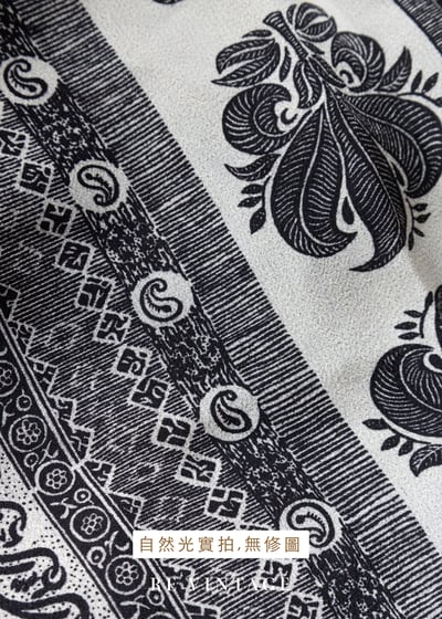 黑白圖騰詩行高腰寬褲（26"）12