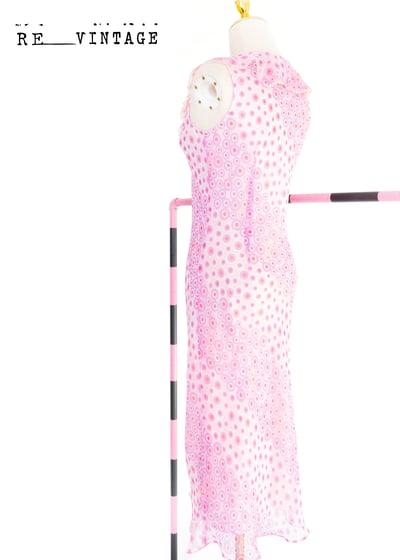 粉紅水波點點雪紡洋裝5