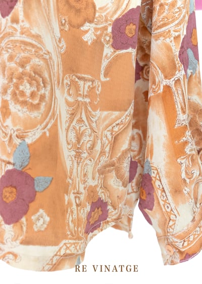 晨曦橘紫色小花長袖襯衫7