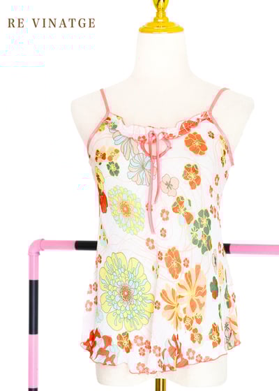 粉紅小花系肩帶背心9