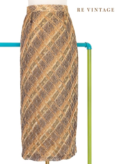 金蔥彩虹小花菱格紋氣質長裙（24-26"）1