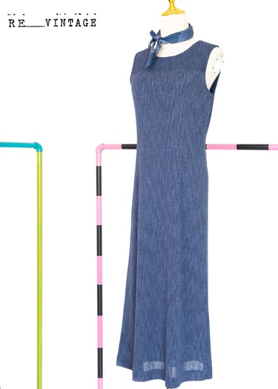 氣質の亞麻藍長洋裝9