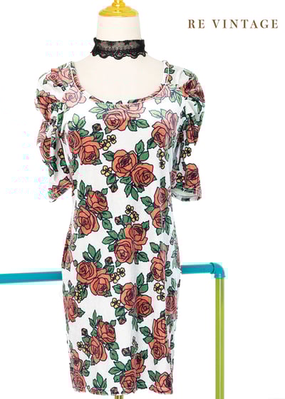 玫瑰玫瑰ILOVEYOU絨布洋裝1