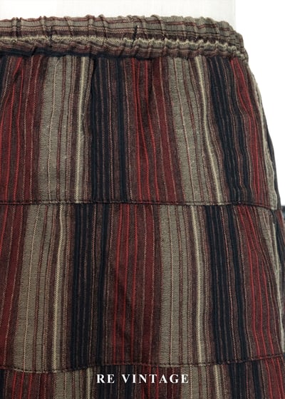 時空階梯條紋拼貼格紋長裙（25-29"）6