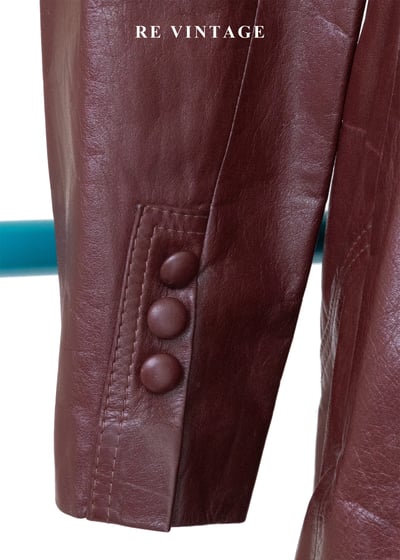 紅酒微醺之夜 - 復古腰身皮革外套11