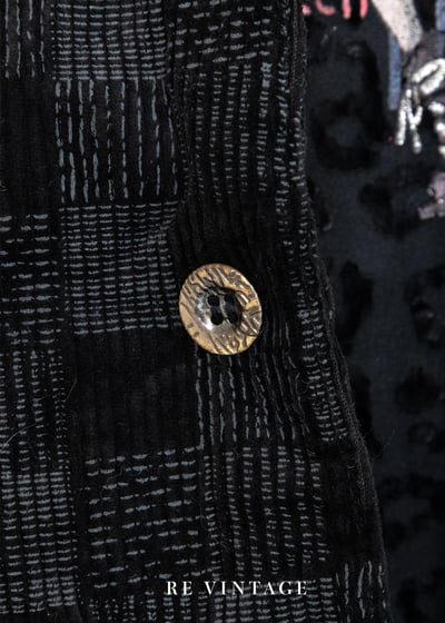 黑灰色格紋燈芯絨背心4