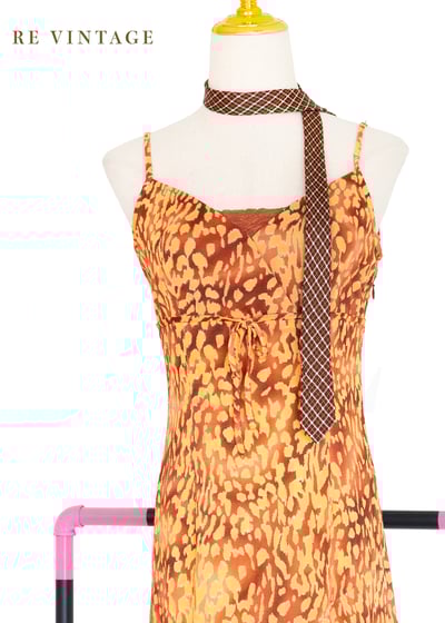 焦糖橘子豹紋來襲細肩帶長洋裝3