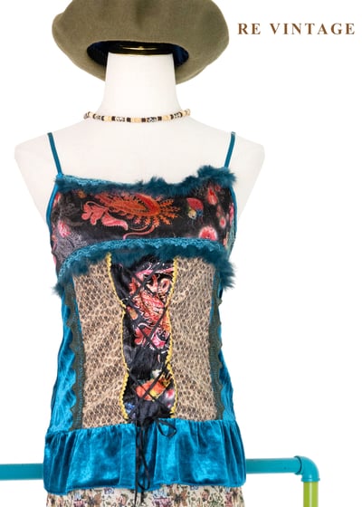 Myth &Leopard細肩帶絨布背心1