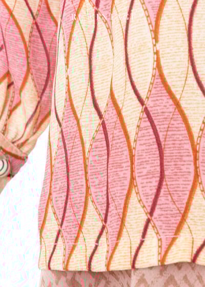 雙色粉紅波紋長袖襯衫9