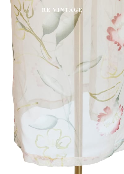 田園碎花方領透膚花卉長洋裝6