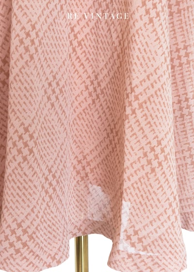 甜甜粉紅菱格印刷紋路長裙（24"）10