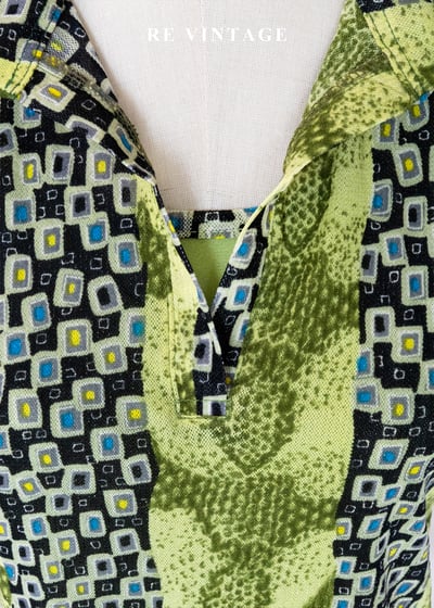 Psychedelic Rock 黃綠色蛇紋的變奏曲上衣6