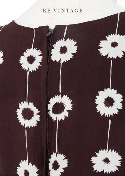 Floral Curtain 牛奶巧克力色雪紡長洋裝9