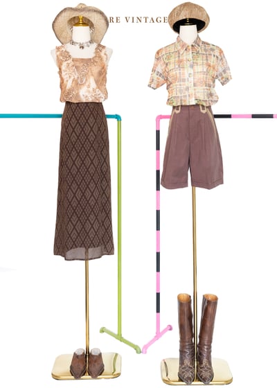 Milk Choco 菱格紋長裙（25.5"）2