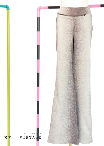 Pixelated brown 中高腰小喇叭褲7