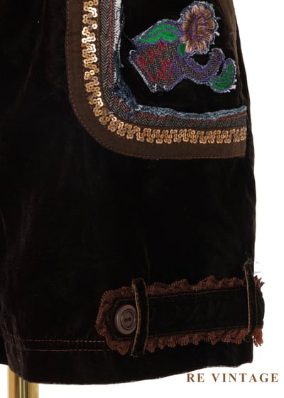 深棕色金線序章絨布短褲（26"）4