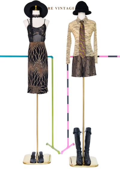 黑與金藤蔓黑長裙（25-30"）2