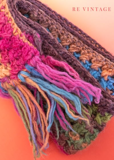 Warm Rainbow 編織長圍巾6