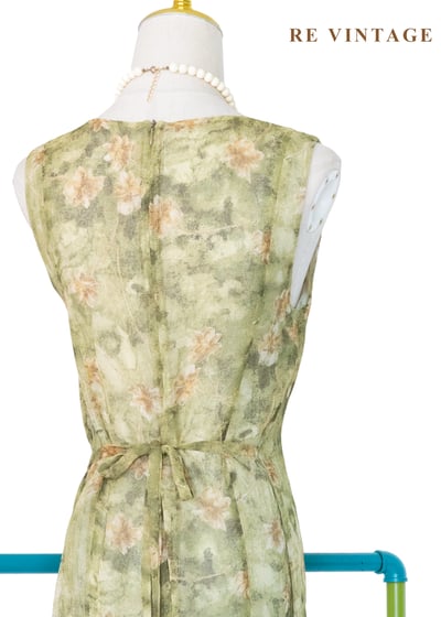 翠谷幽蘭渲染綠碎花長洋裝12