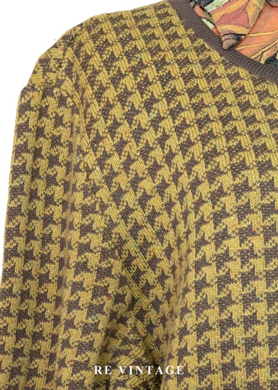 質感單品 - Lemon Yellow 千鳥格針織外套5