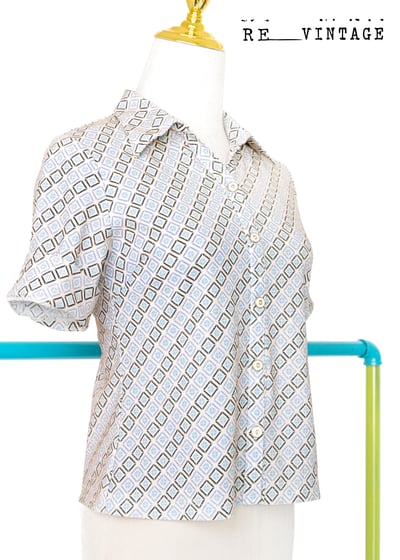 金閃閃小藍菱格彈性上衣4