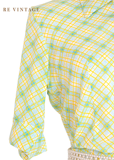 套裝上衣 - 檸檬汽水菱格紋上衣5